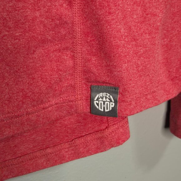 REI Co-Op Women's Medium Red Space Dye Quarter-Zip Pullover Lightweight Baselaye - Picture 3 of 8